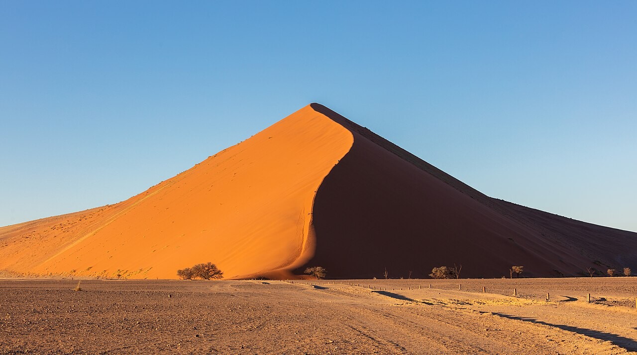 A dune in the Sossusvlei area of Namibia. File photograph; not a depiction of current weather conditions.