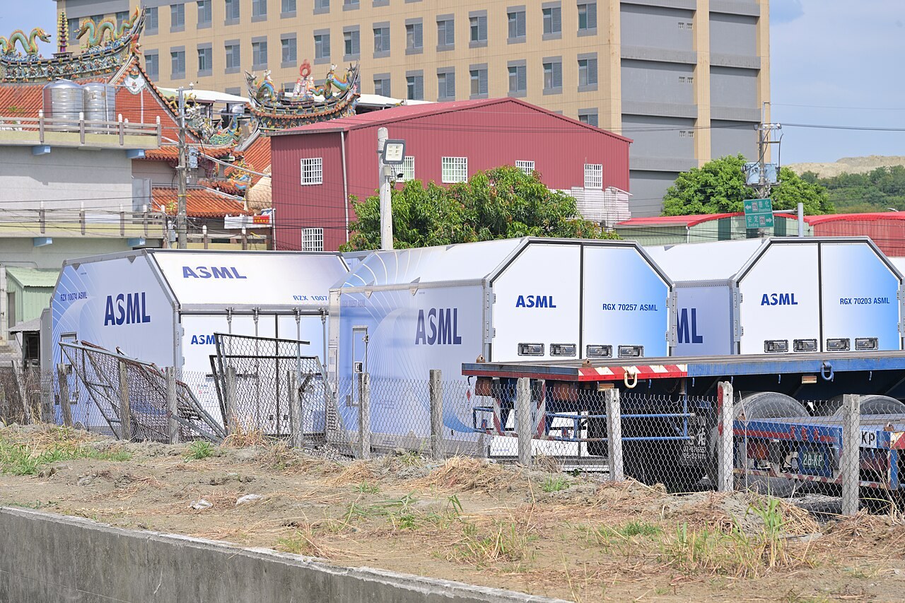 ASML air-freight containers in Tainan, Taiwan, in May 2025. File illustration of cargo equipment, not African traffic measured by IATA.