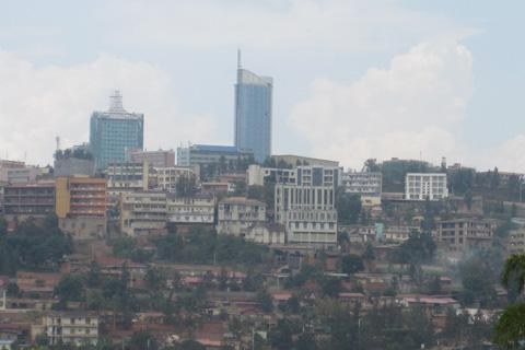 Kigali’s skyline. File photograph providing Rwanda context, not the volunteer briefing or UNILAK campus.