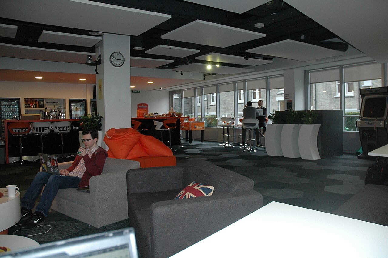 Mozilla's London community space in a file photograph. The image provides company context and does not show the Enterprise management console.