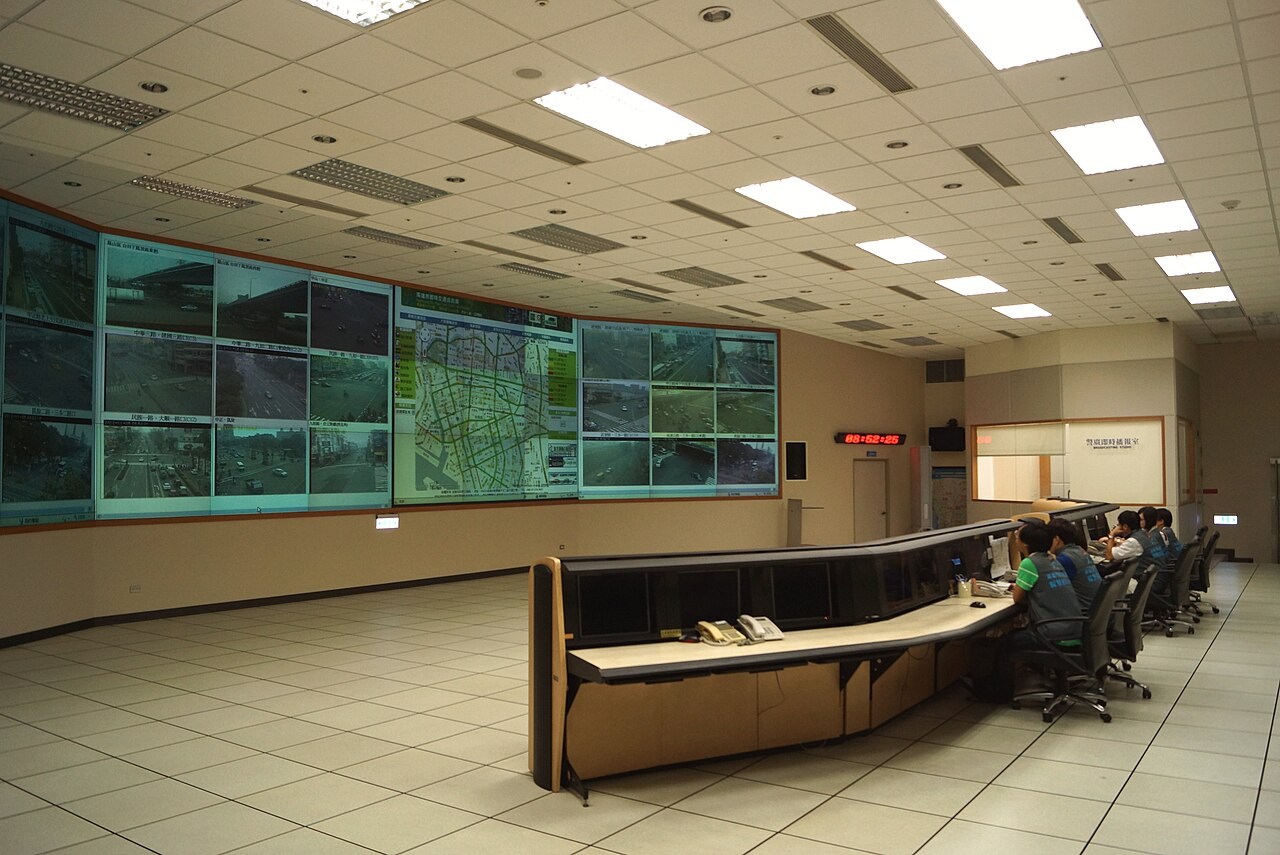 Kaohsiung's Intelligent Transportation Center control room in 2012. Context photograph; it is neither of the Samsung installations discussed.