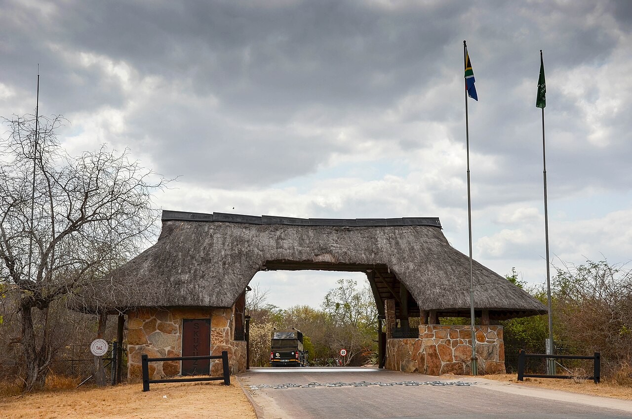 Skukuza entrance in an archival photograph. The image does not show the announced November 2026 maintenance works.
