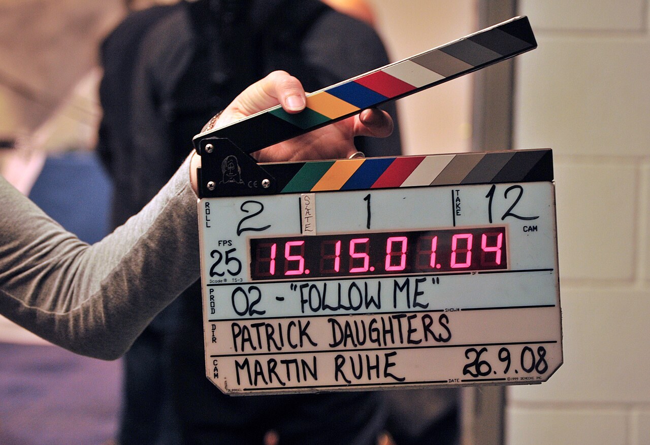 A clapperboard on a film production. Context photograph, not a scene from the reported Nollywood discussions.