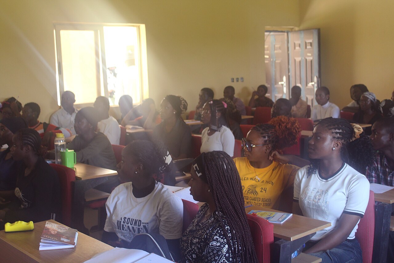 Students in a classroom at FUASK. File photograph for education context; not a NELFUND payment event.